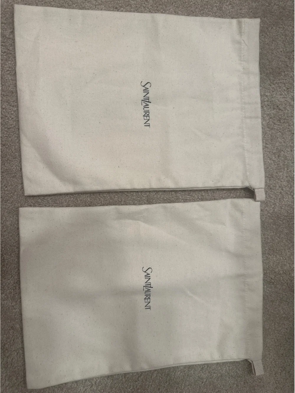 (2)Saint Laurent Set of 2 Cotton Dust Bags